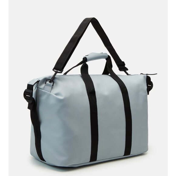 RAINS Hilo Weekend Bag W3 Light Blue Wind Duffle Luggage Straps Black BRAND NEW - Picture 2 of 7